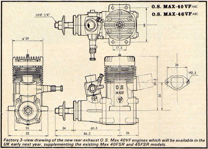 Микродвигатель OS MAX 46 VF